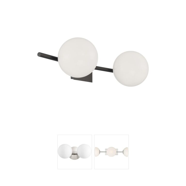 Atlas Lighting & Home Perch 2-Light Acid Dipped Black Metal & Glass Vanity Light