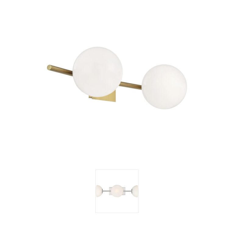 Atlas Lighting & Home Perch Satin Brass Orb Vanity Light