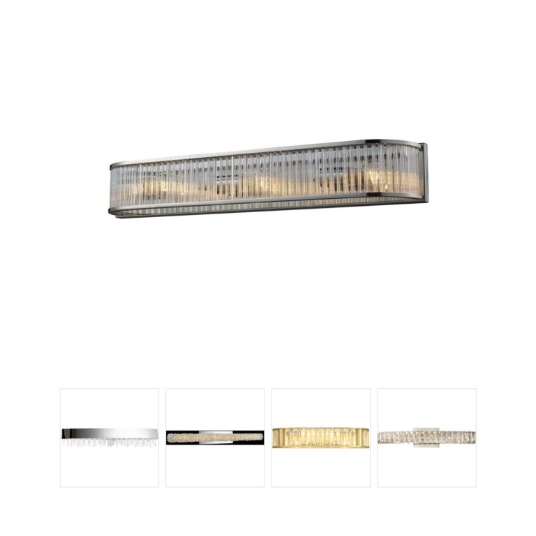 Atlas Lighting & Home Braxton Polished Nickel Rib-Glass 3-Light Vanity