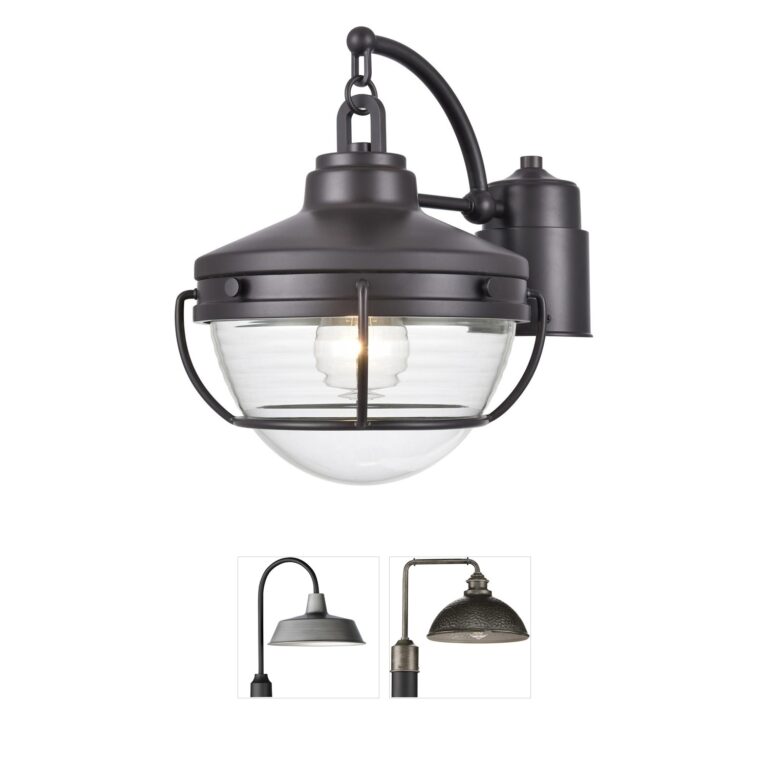 Atlas Lighting & Home Eastport 1-Light Oil Rubbed Bronze Outdoor Post Lantern with Ribbed Glass