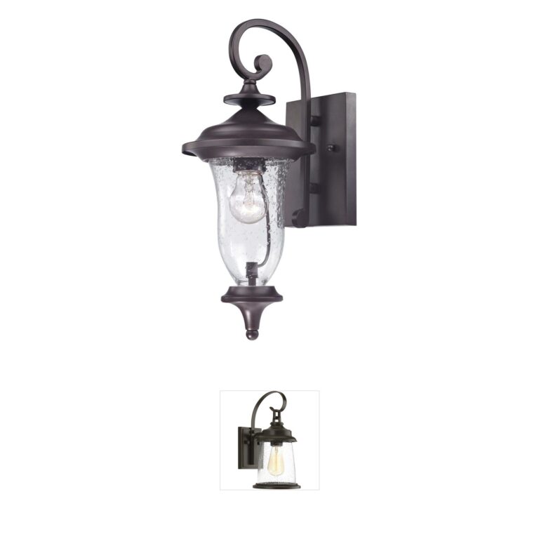 Atlas Lighting & Home Trinity 16-Inch Seeded Glass Outdoor Wall Lantern