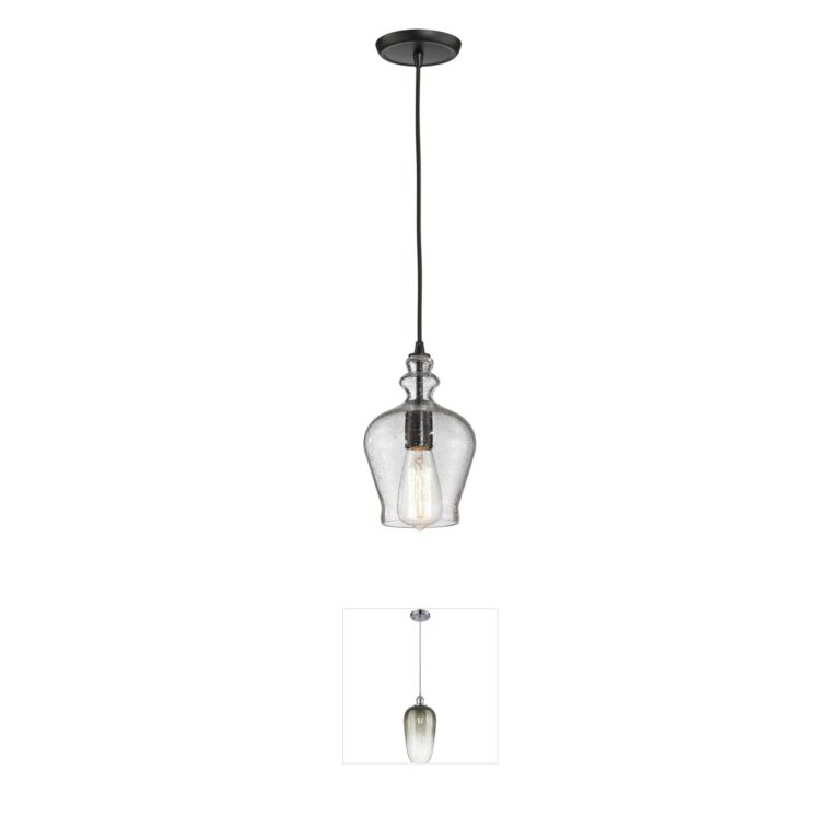Atlas Lighting & Home Menlow Park Oil Rubbed Bronze Seeded Glass Mini Pendant