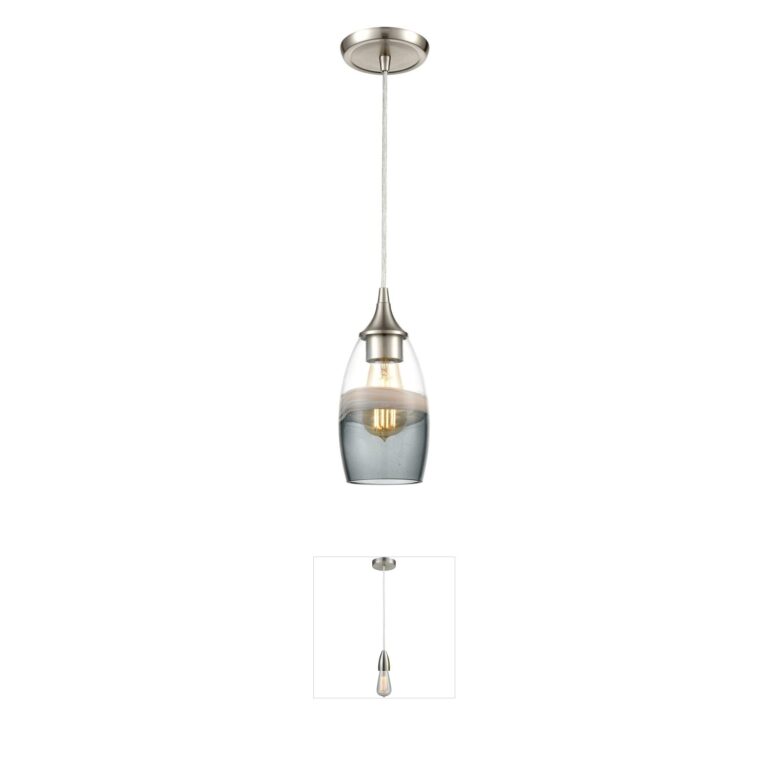 Atlas Lighting & Home Sutter Creek Smoke Swirl Glass Mini Pendant