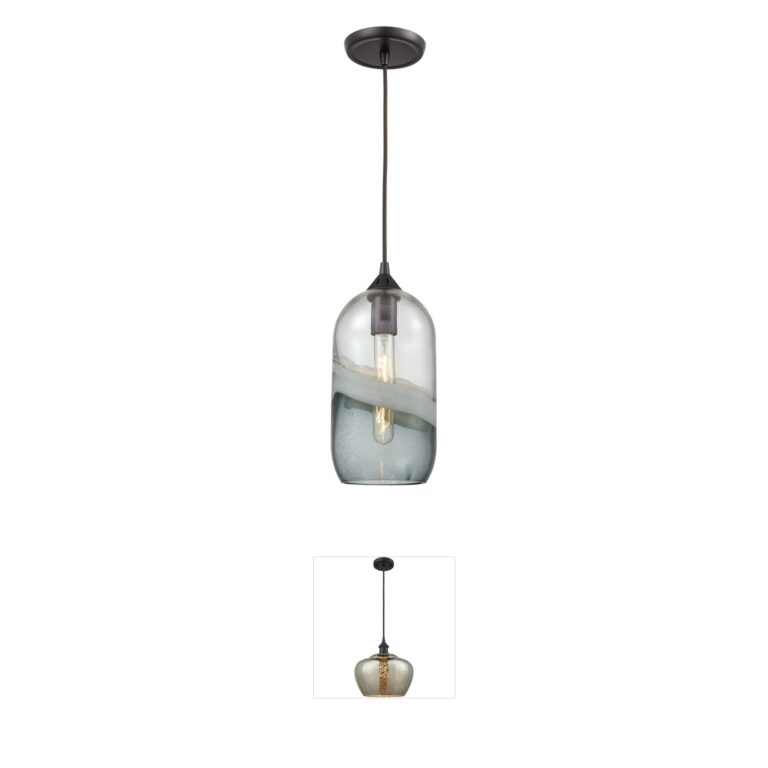 Atlas Lighting & Home Sutter Creek Smoke Swirl Glass Mini Pendant