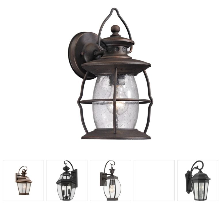 Atlas Lighting & Home Village Lantern Weathered Charcoal Aluminum Outdoor Wall Sconce