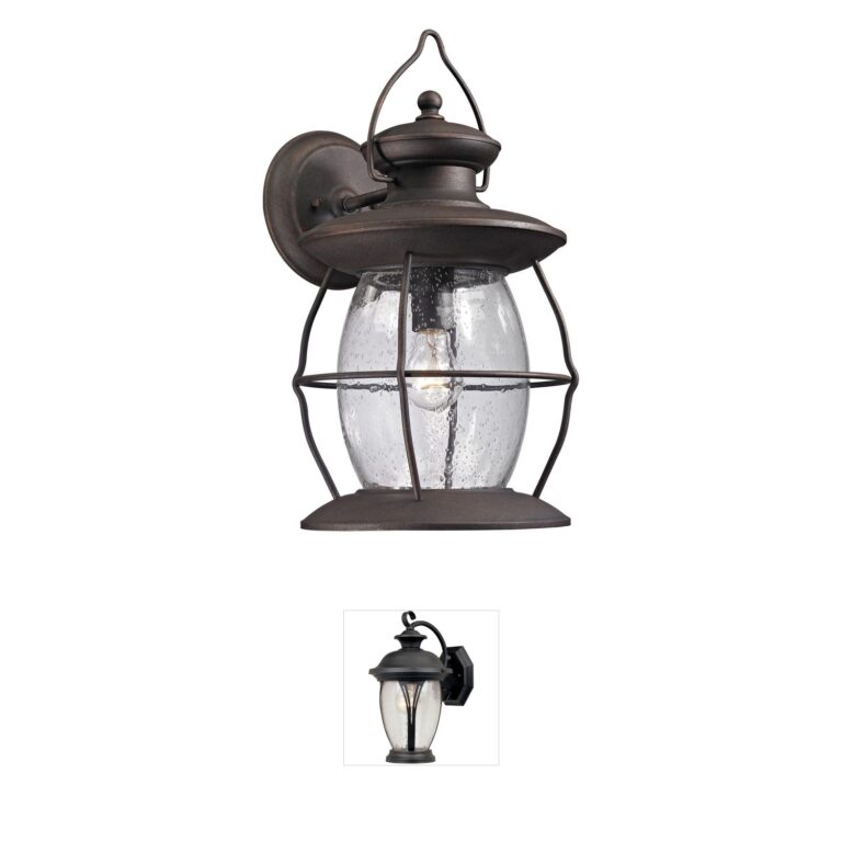 Atlas Lighting & Home Village Lantern Weathered Bronze Outdoor Wall Sconce
