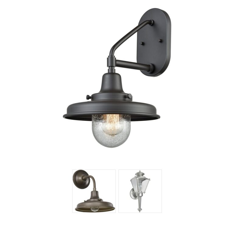 Atlas Lighting & Home Vinton Station Oil Rubbed Bronze Outdoor Sconce with Seeded Glass