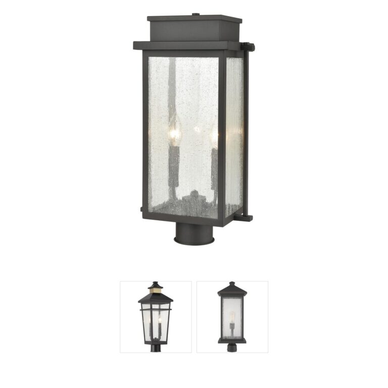 Atlas Lighting & Home Braddock Architectural Bronze and Seeded Glass Outdoor Post Light