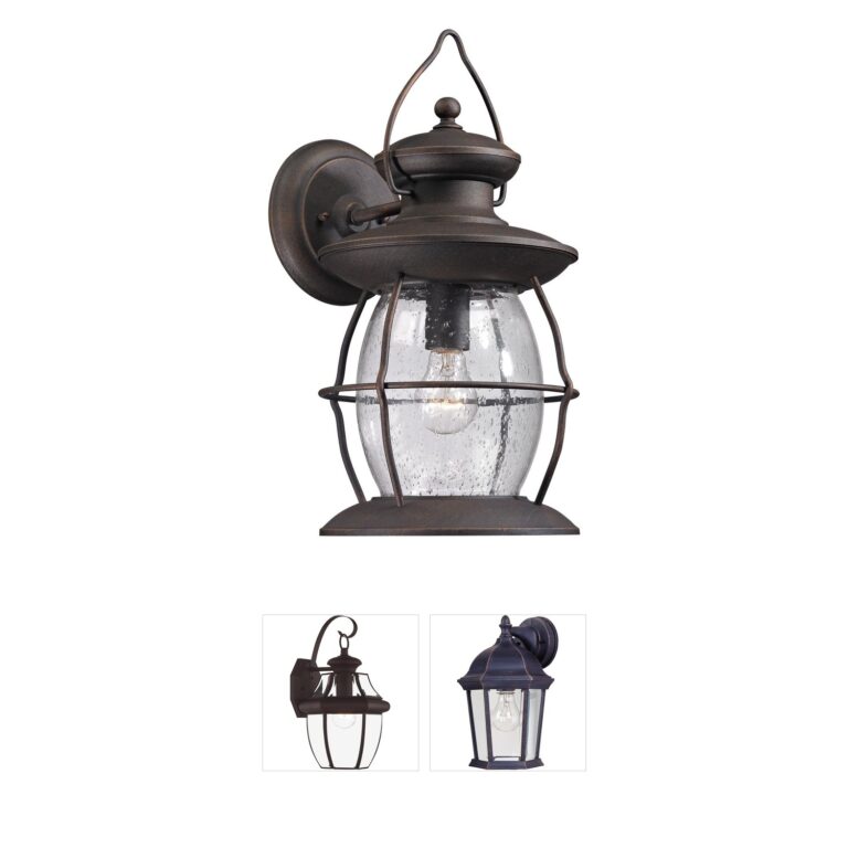Atlas Lighting & Home Village Lantern Weathered Charcoal Outdoor Wall Sconce