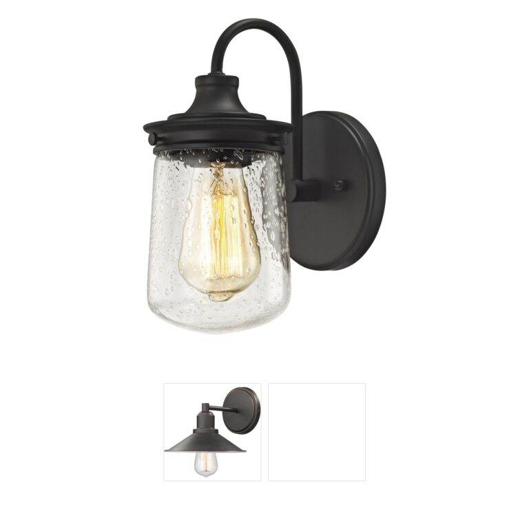 Atlas Lighting & Home Hamel Oil Rubbed Bronze 1-Light Sconce with Seeded Glass