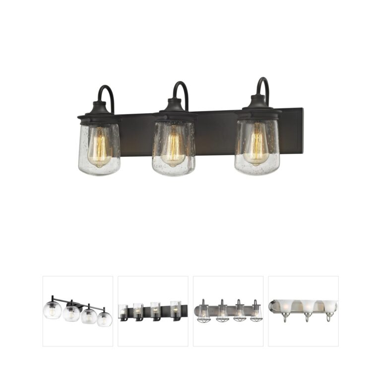 Atlas Lighting & Home Hamel Oil Rubbed Bronze Metal Vanity Light with Seeded Glass