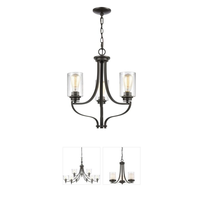 Atlas Lighting & Home Market Square Seeded Glass Chandelier