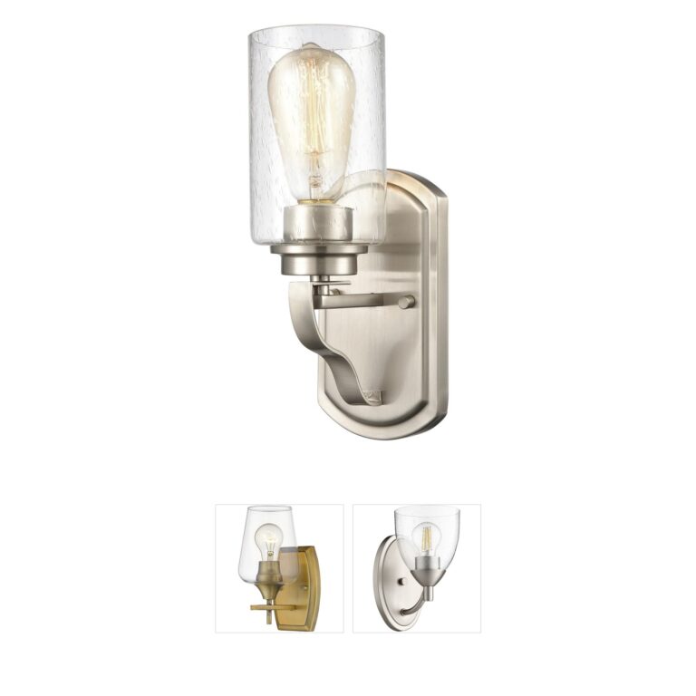 Atlas Lighting & Home Market Square Brushed Nickel Steel Wall Sconce