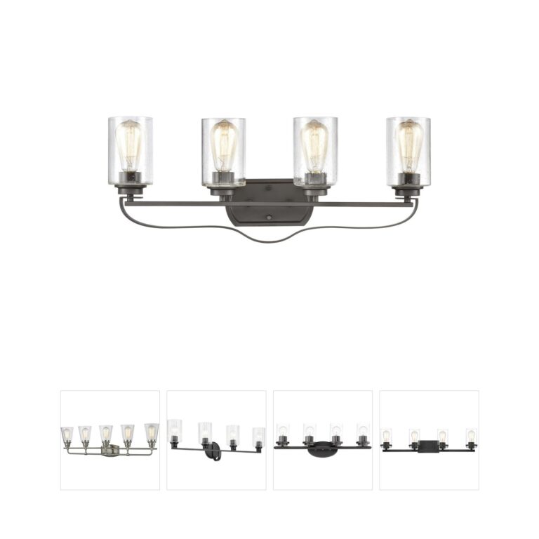 Atlas Lighting & Home Market Square 28" 4-Light Oil Rubbed Bronze Vanity Light