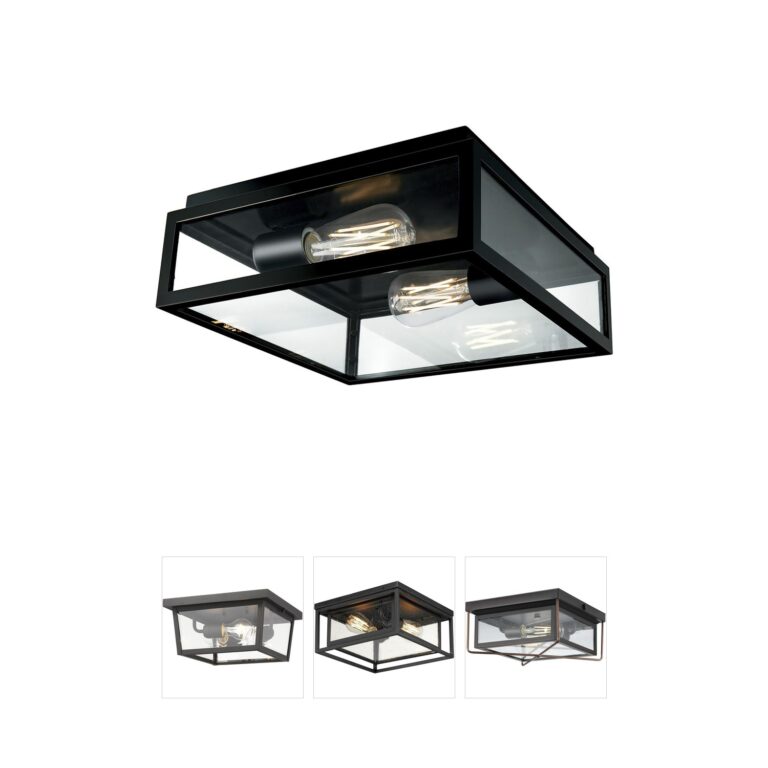 Atlas Lighting & Home Capture Solid Brass Matte Black Outdoor Flush Mount
