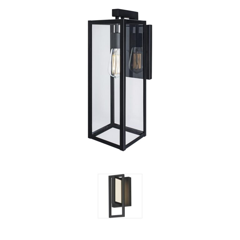 Atlas Lighting & Home Capture 17-Inch Matte Black Brass Outdoor Wall Sconce