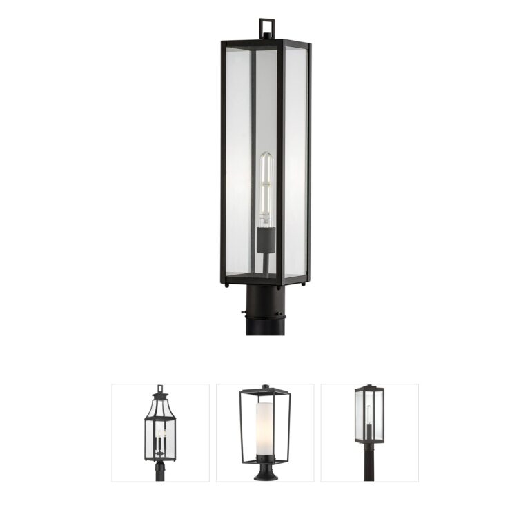 Atlas Lighting & Home Capture Brass Outdoor Post Light with Tempered Glass