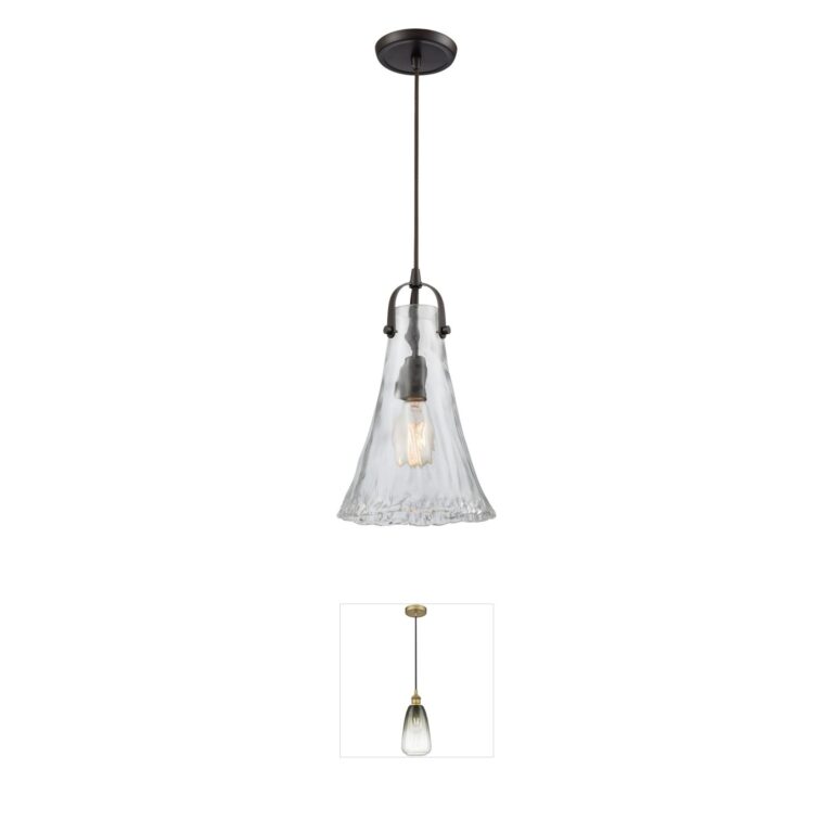 Atlas Lighting & Home Hand Formed Glass Oil Rubbed Bronze Mini Pendant