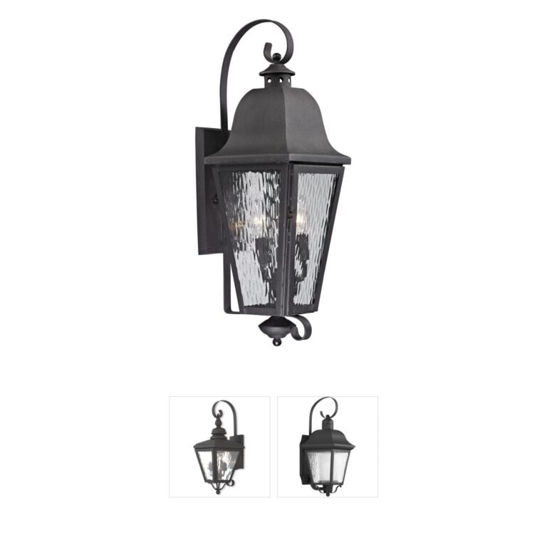 Atlas Lighting & Home Forged Brookridge 3-Light Steel Outdoor Wall Sconce with Clear Water Glass