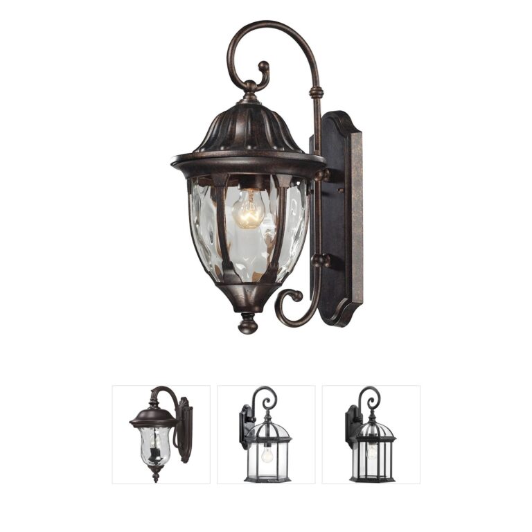Atlas Lighting & Home Glendale Regal Bronze Outdoor Wall Sconce with Clear Water Glass