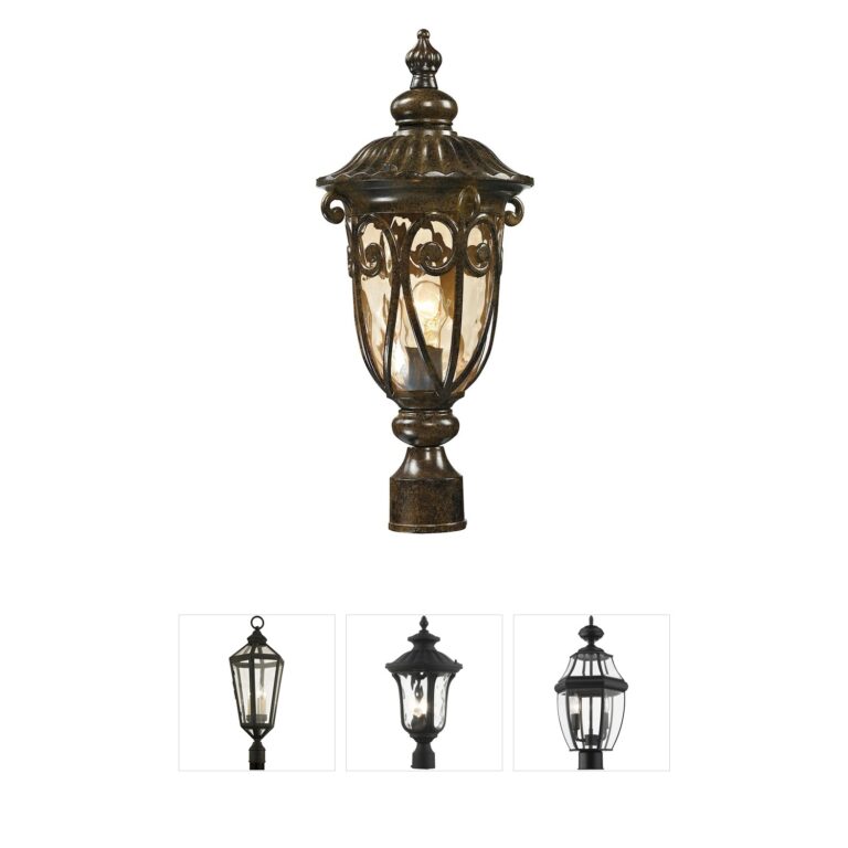 Atlas Lighting & Home Logansport 21-Inch Hazelnut Bronze Outdoor Post Light with Champagne Water Glass