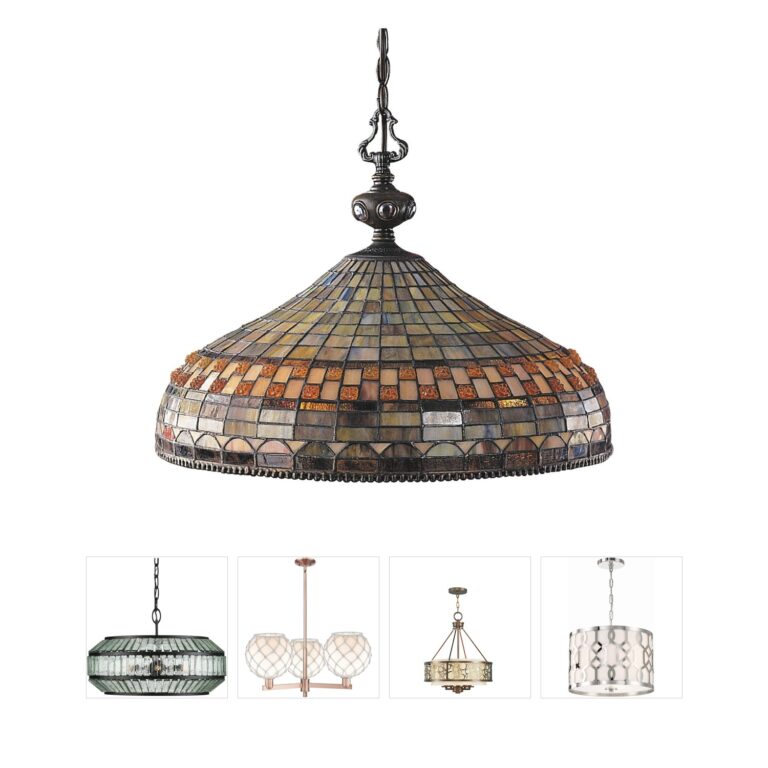 Atlas Lighting & Home Jewelstone 20-Inch Tiffany Chandelier