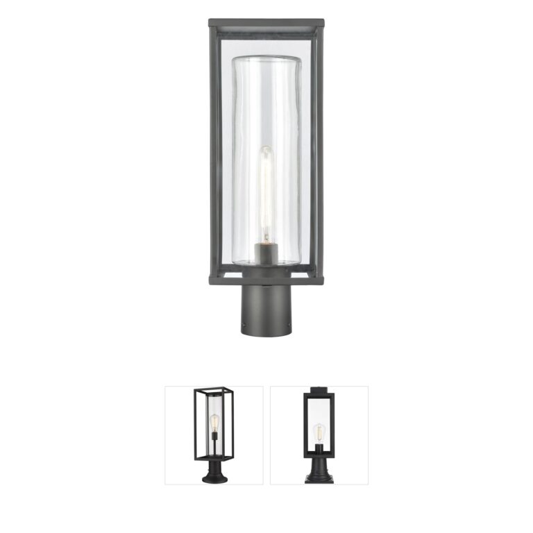 Atlas Lighting & Home Augusta Rectangular Matte Black Outdoor Post Light