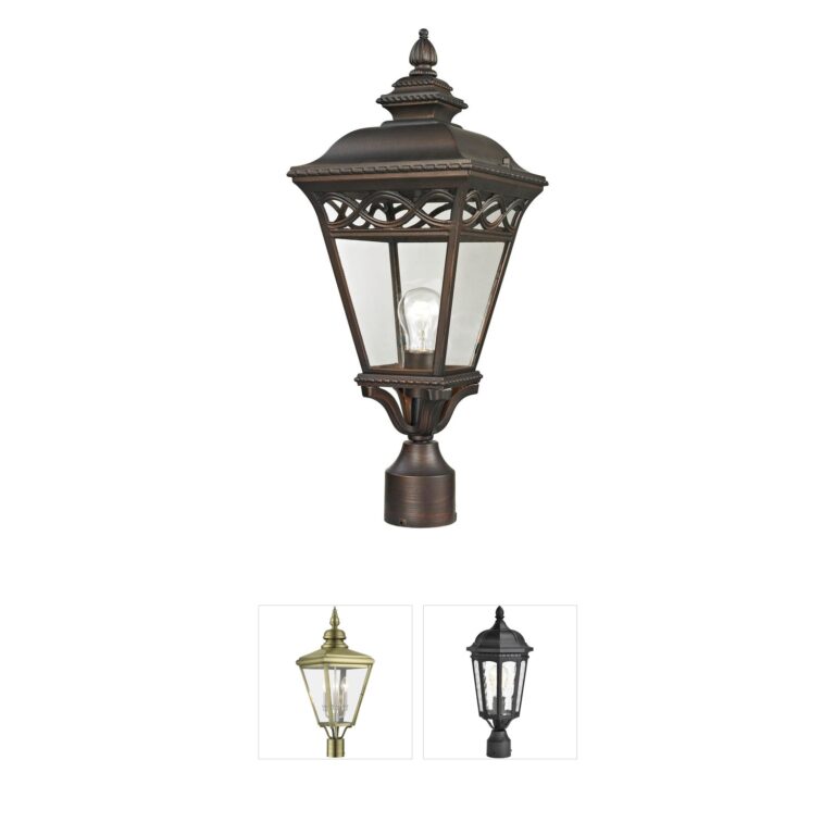 Atlas Lighting & Home Mendham Lantern Outdoor Post Light with Clear Glass