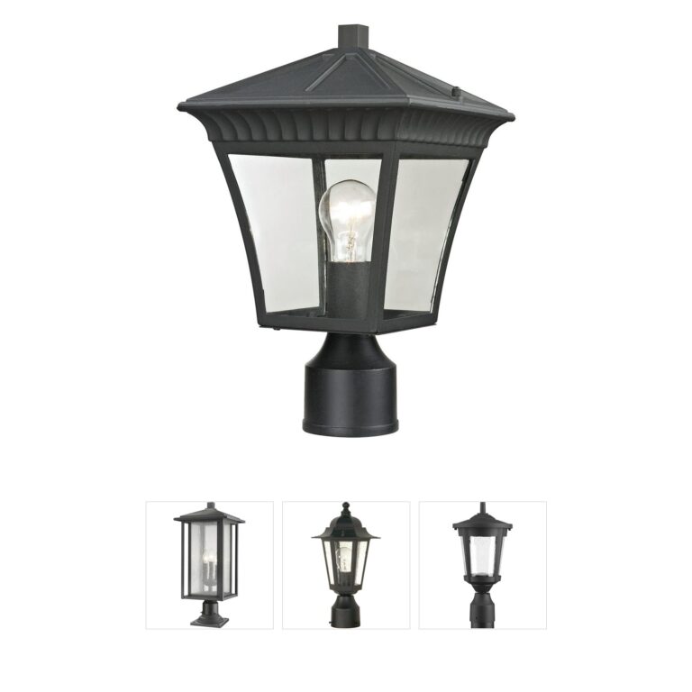 Atlas Lighting & Home Ridgewood Matte Textured Black Outdoor Post Lantern