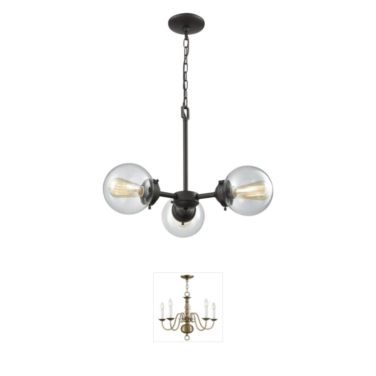 Atlas Lighting & Home Beckett Metal & Clear Glass Chandelier