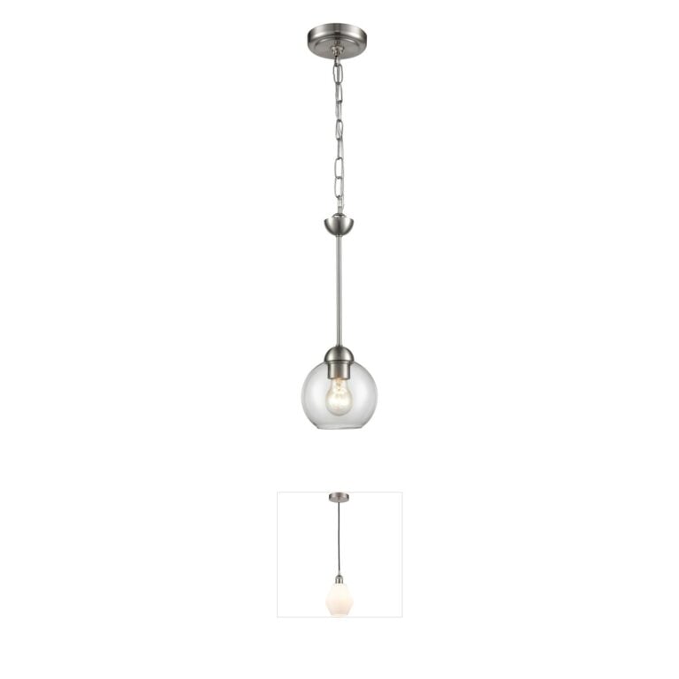 Atlas Lighting & Home Astoria Brushed Nickel Glass Mini Pendant