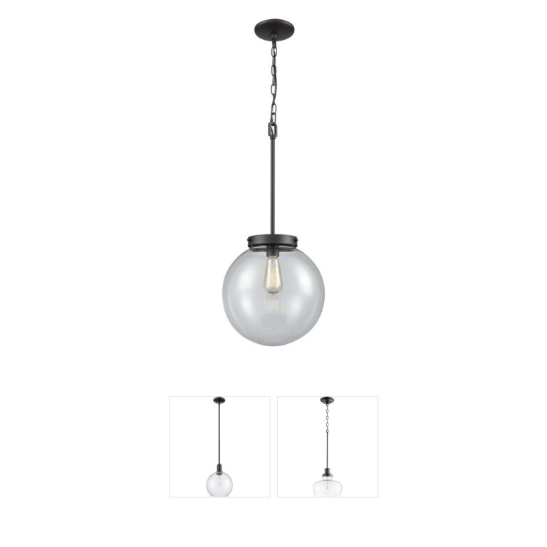 Atlas Lighting & Home Beckett Oil Rubbed Bronze Metal Mini Pendant with Clear Glass