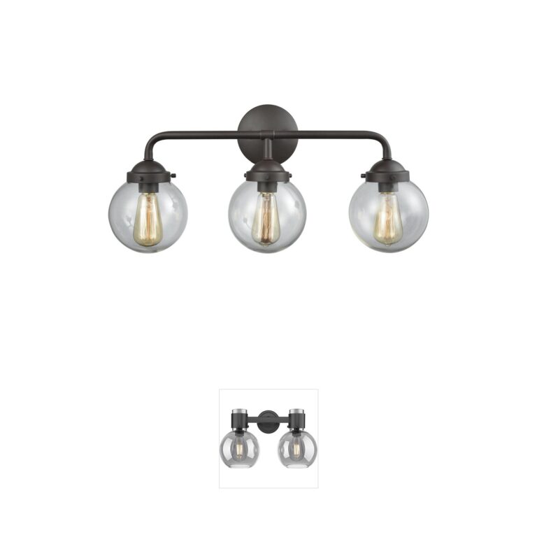 Atlas Lighting & Home Beckett Oil Rubbed Bronze Clear Glass 3-Light Vanity Light