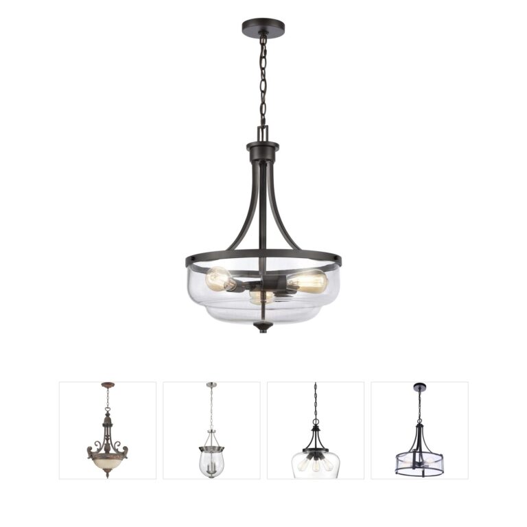 Atlas Lighting & Home Calistoga 3-Light Oil Rubbed Bronze and Clear Glass Pendant