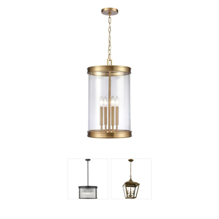 Atlas Lighting & Home Mendoza 4-Light Gold Glass Pendant