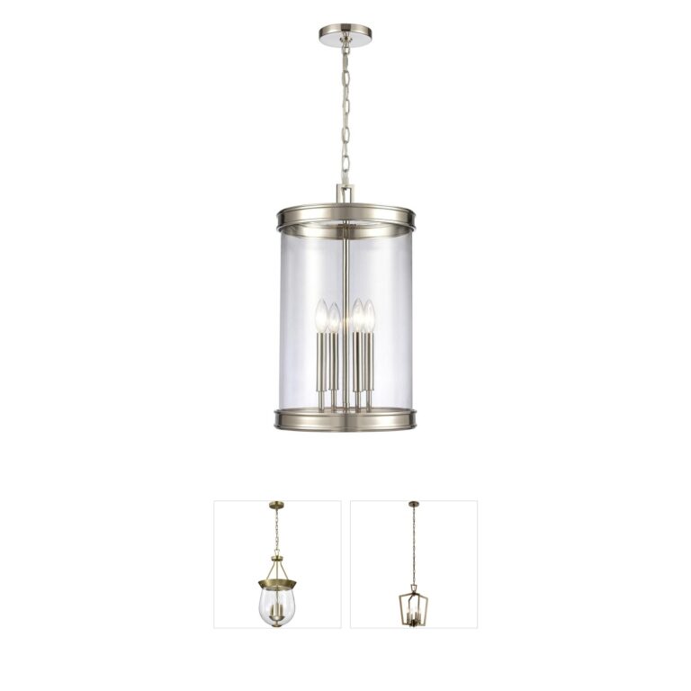 Atlas Lighting & Home Mendoza Polished Nickel Glass Cylinder Pendant