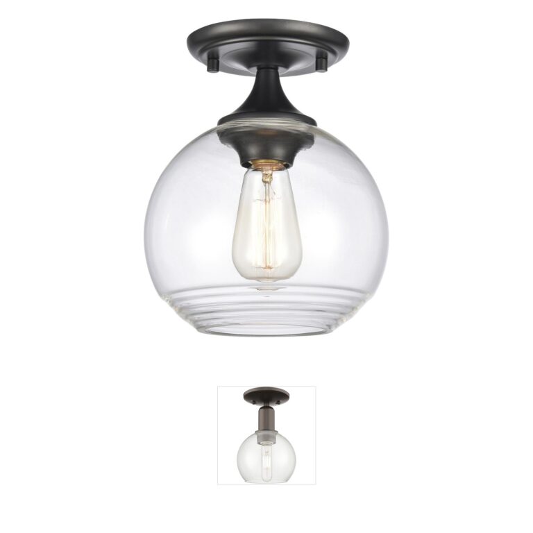 Atlas Lighting & Home Angie Matte Black Globe Semi-Flush Mount