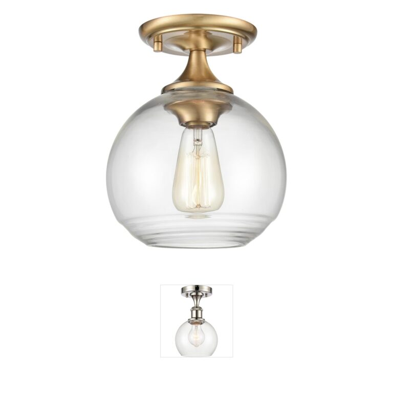 Atlas Lighting & Home Angie Satin Brass Globe Semi-Flush Mount