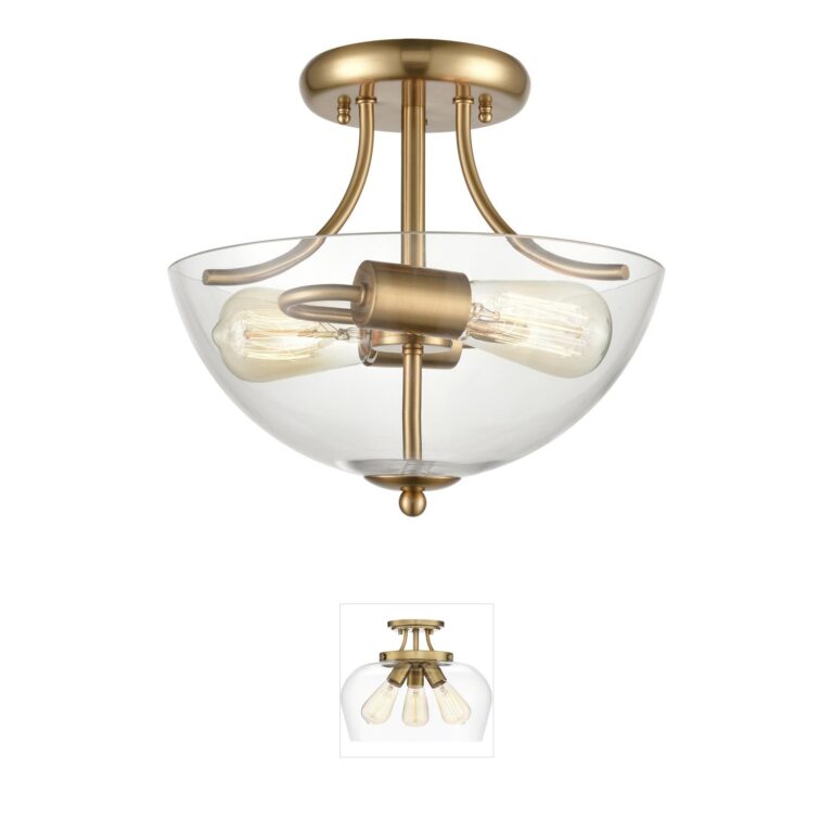 Atlas Lighting & Home Astoria Round Glass Semi-Flush Mount