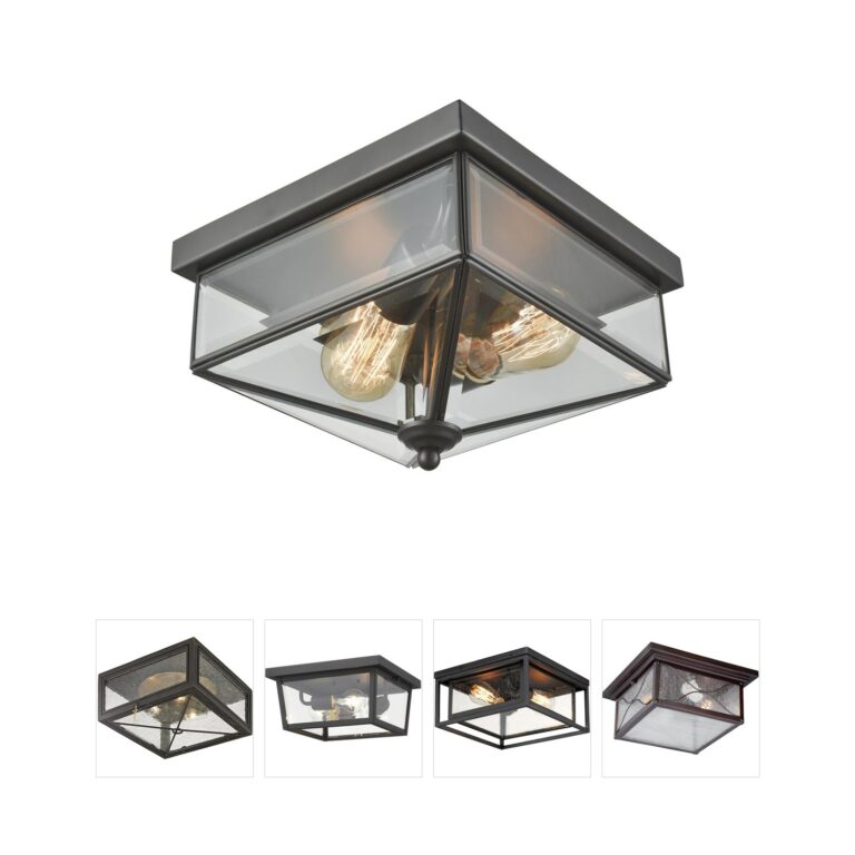 Atlas Lighting & Home Lankford 10-Inch Oil Rubbed Bronze Outdoor Flush Mount