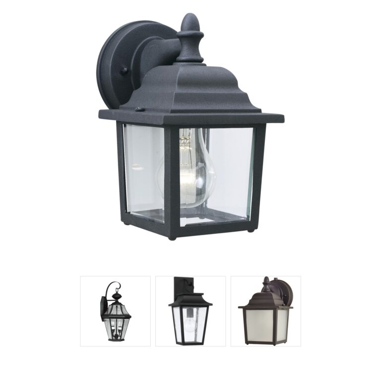 Atlas Lighting & Home Hawthorne Black Metal and Clear Seeded Glass Outdoor Wall Sconce