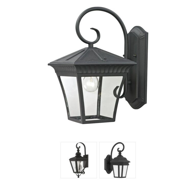Atlas Lighting & Home Ridgewood Matte Black Outdoor Sconce with Clear Glass