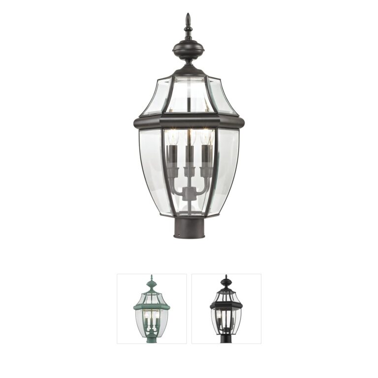 Atlas Lighting & Home Ashford 3-Light Oil Rubbed Bronze Outdoor Post Lantern
