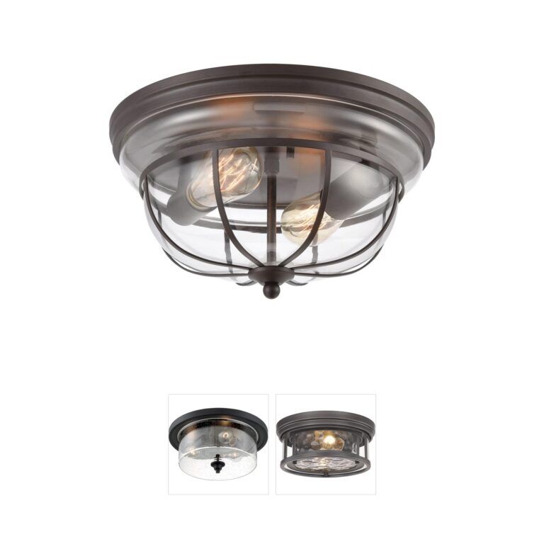 Atlas Lighting & Home Manhattan Boutique 13-Inch Oil Rubbed Bronze Flush Mount