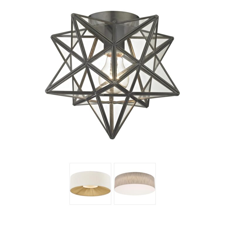 Atlas Lighting & Home Moravian Star 1-Light Oil Rubbed Bronze and Clear Glass Flush Mount