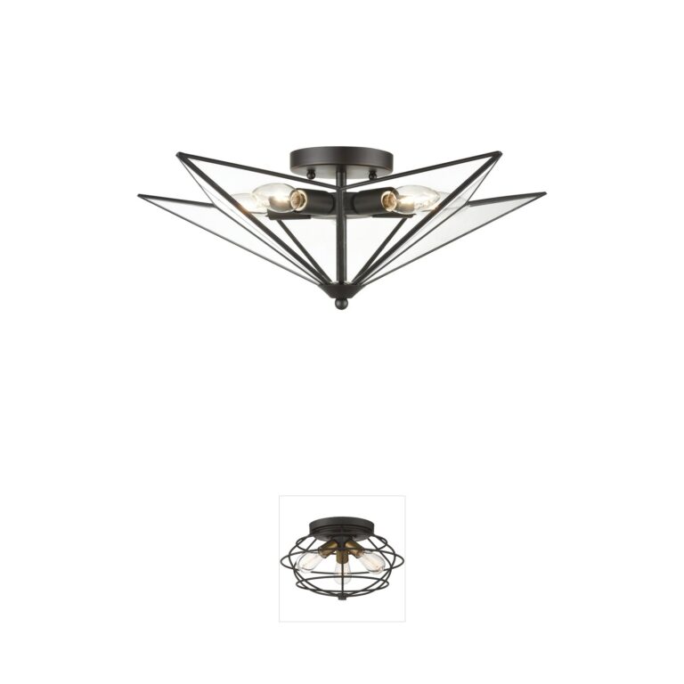 Atlas Lighting & Home Moravian Star Oil Rubbed Bronze Steel Flush Mount
