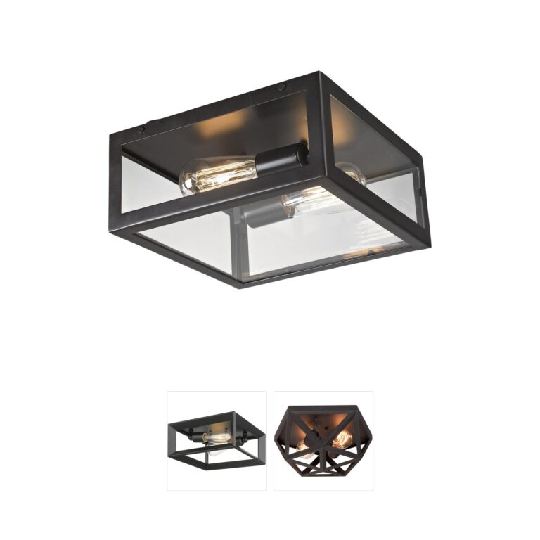 Atlas Lighting & Home Parameters 12-inch Oil Rubbed Bronze Flush Mount with Clear Glass