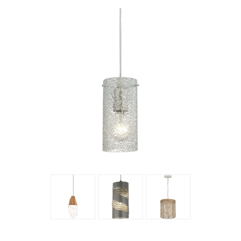 Atlas Lighting & Home Ice Fragments Clear Glass Mini Pendant
