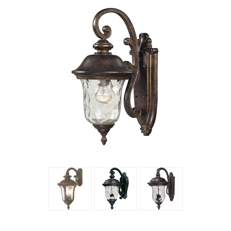 Atlas Lighting & Home Lafayette Regal Bronze Outdoor Sconce with Clear Water Glass