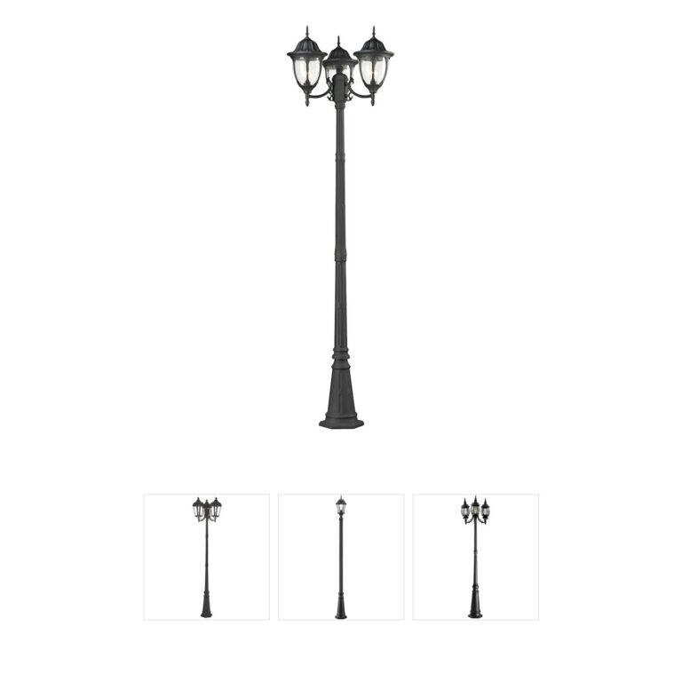 Atlas Lighting & Home Central Square Aluminum & Glass Outdoor Post Light